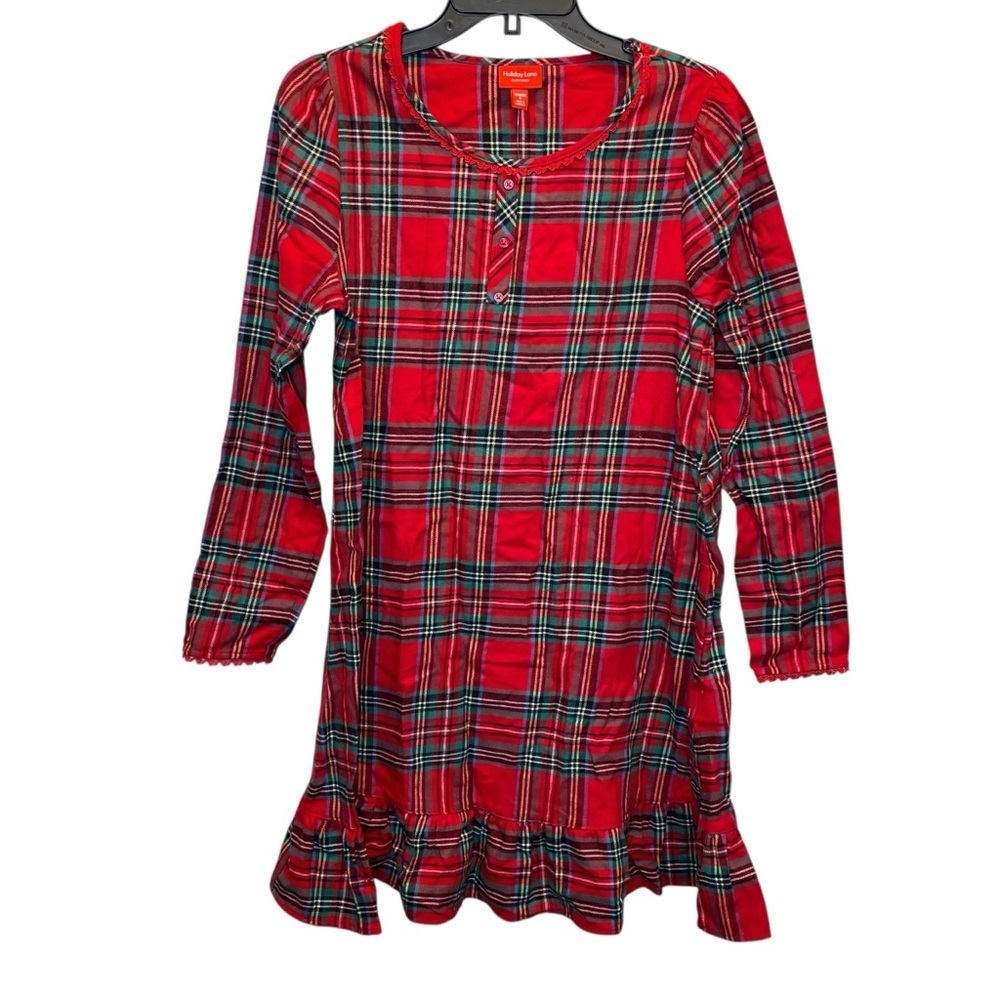 Holiday Lane Brinkley Plaid Flannel Sleep Dress Matching Family PJs Small New